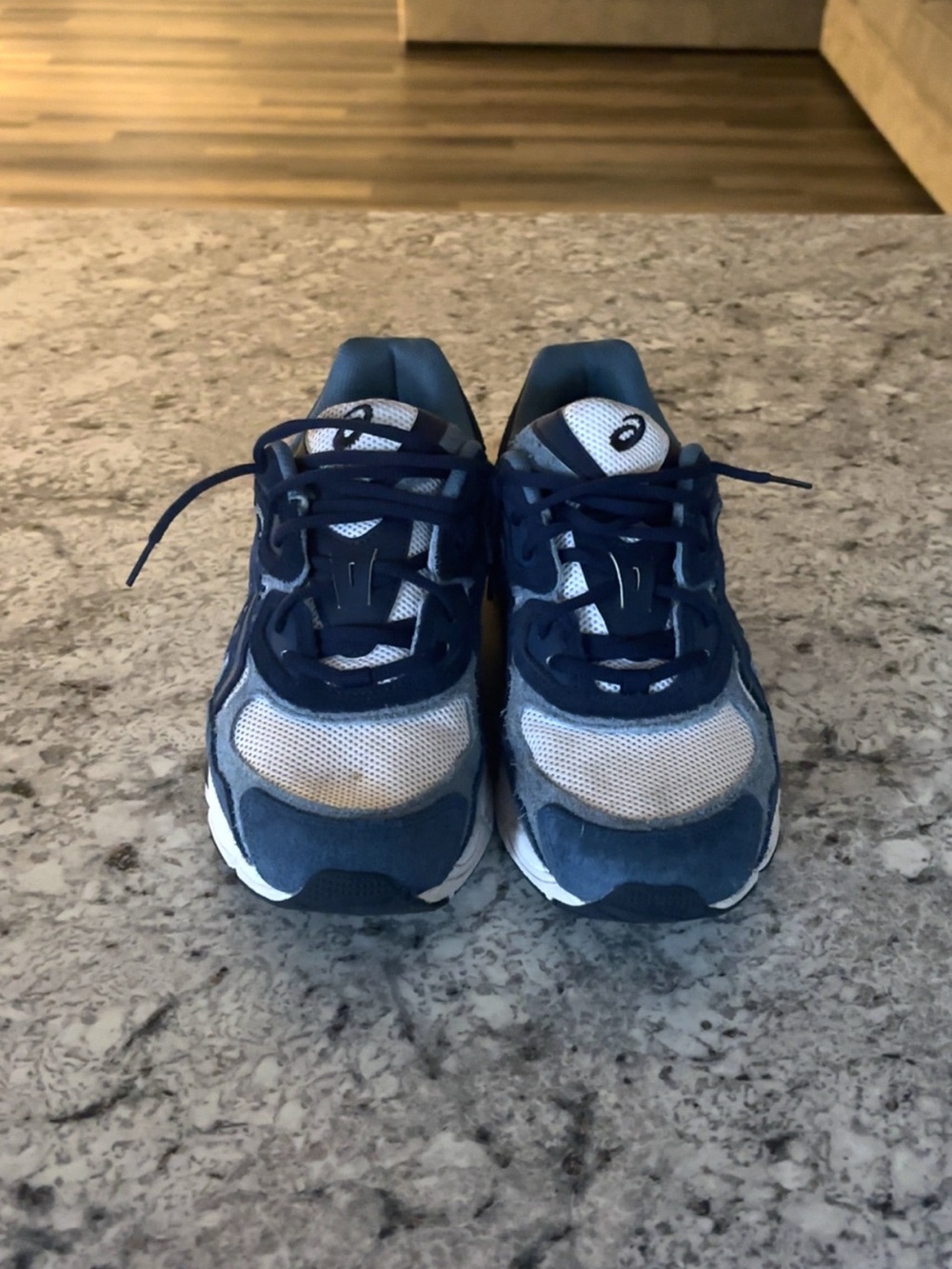 Asics Kids Navy and White Athletic Sneakers